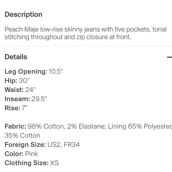 Maje Low-Rise Skinny Jeans - Picture 7 of 7